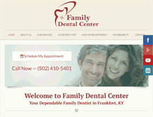 Tablet Screenshot of familydentalcenterkyfrankfort.net